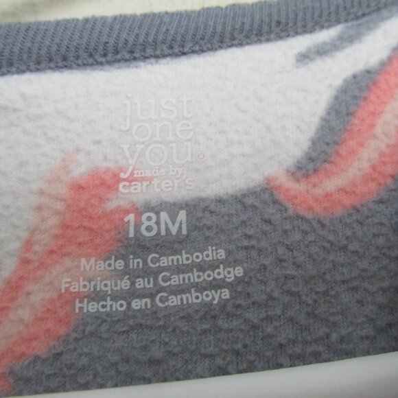 Just One You‎ Carters Unicorn Footed Sleeper Toddler Girls Size 18M Gray Zip Up - Picture 5 of 6